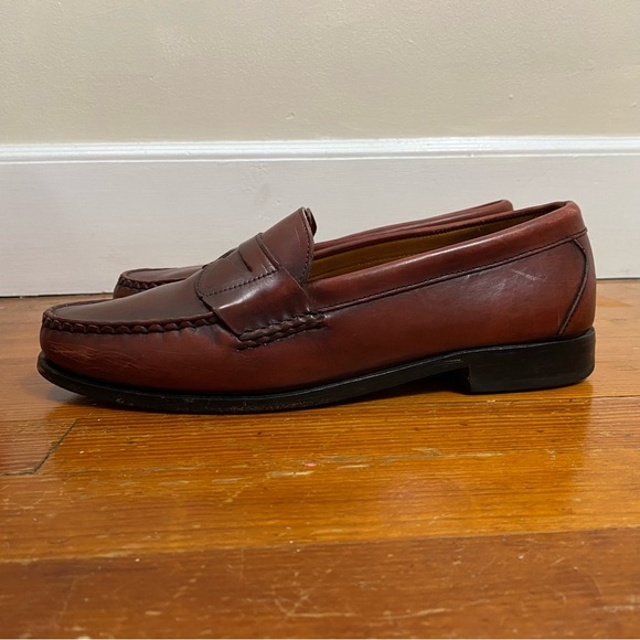 Allen Edmonds men's "Cavanaugh" dress penny loafers maroon/oxblood sz 12 - Picture 4 of 12